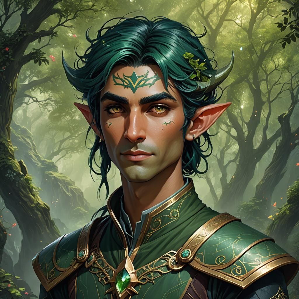 Eladrin Elf Navigator Portrait in Fantasy Art Style
