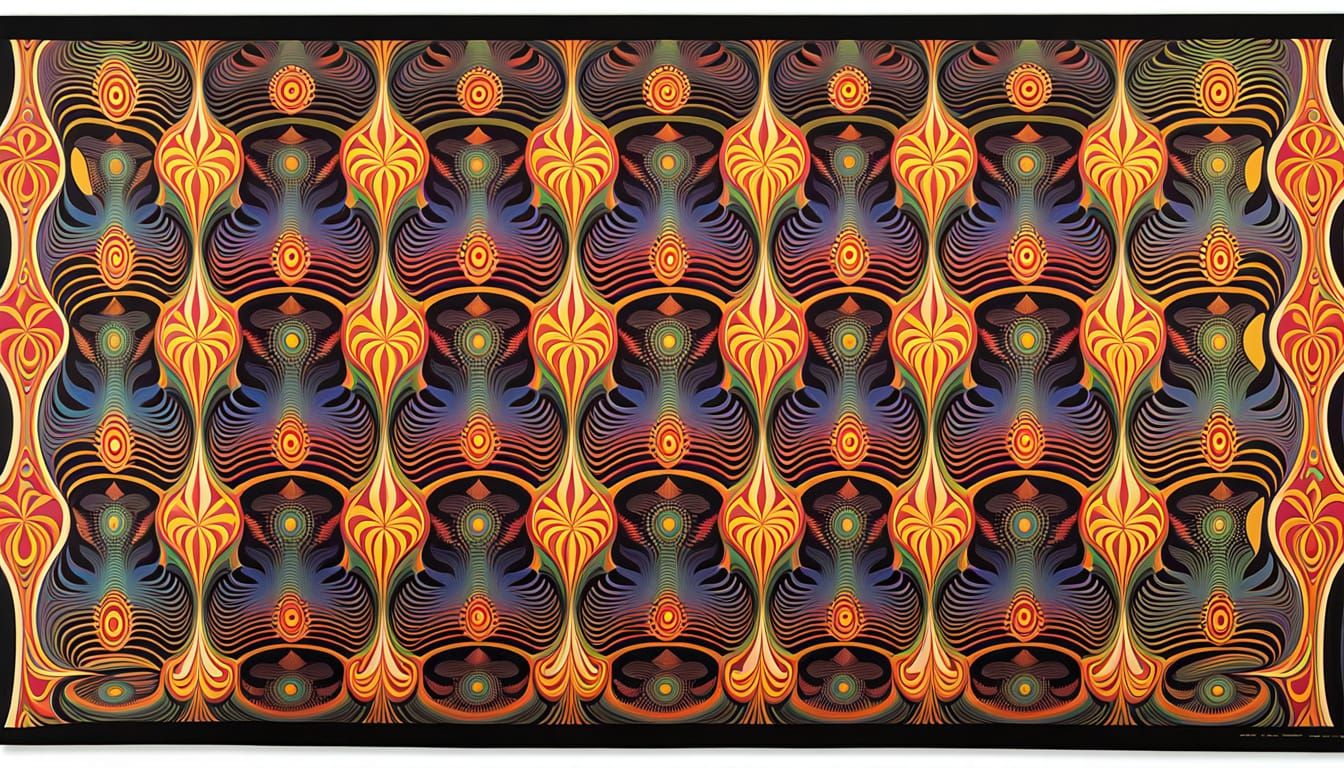 Psychedelic Optical Art Pattern in Vibrant Colors