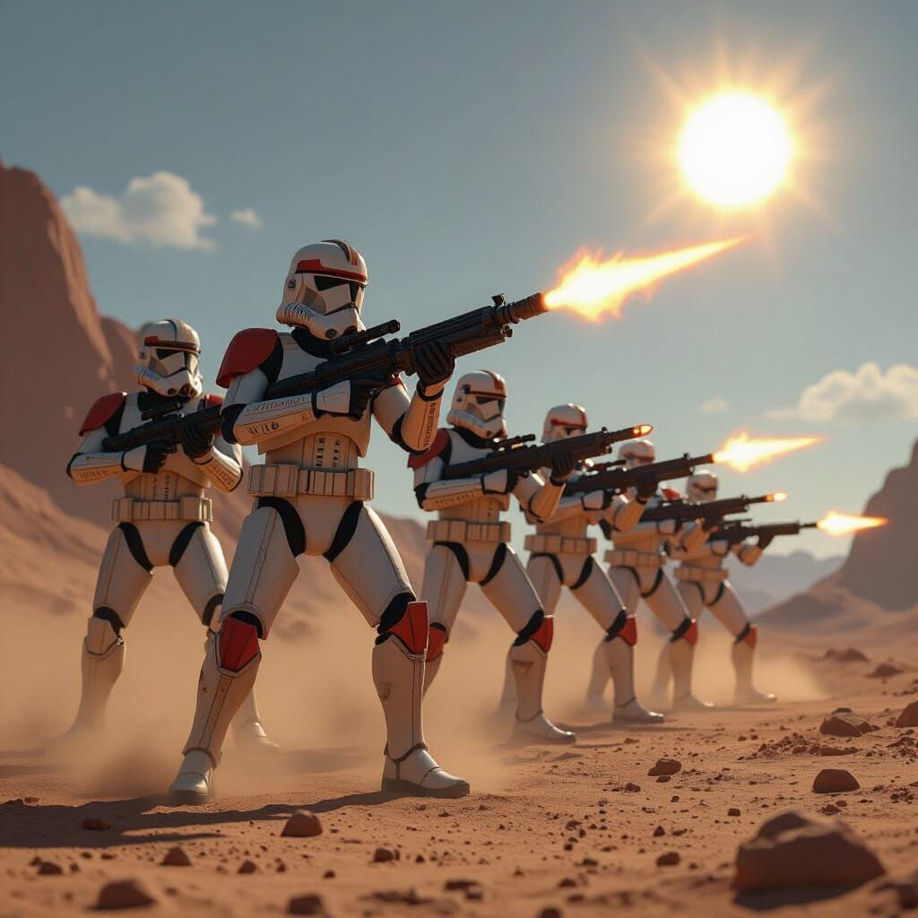 Star Wars ARC Troopers in Formation on Alien Planet