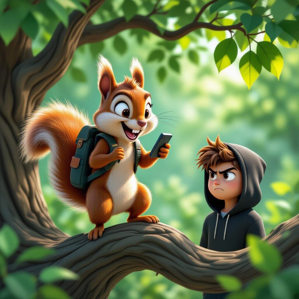 Squirrel's Mischief: A Pixar-Inspired 3D Adventure