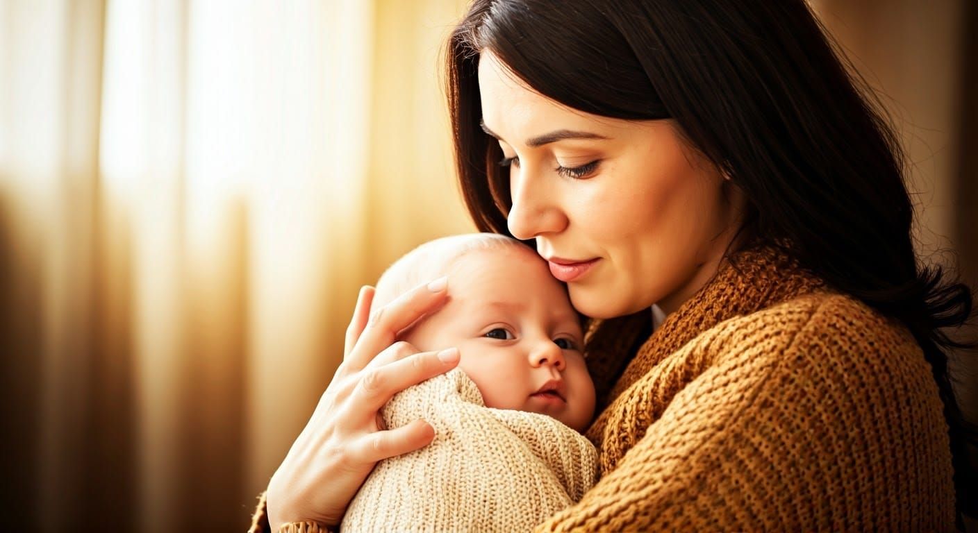 Mother and Child in Watercolor Style