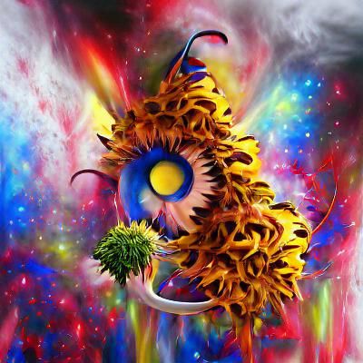 Sunflower Against Cosmic Sky