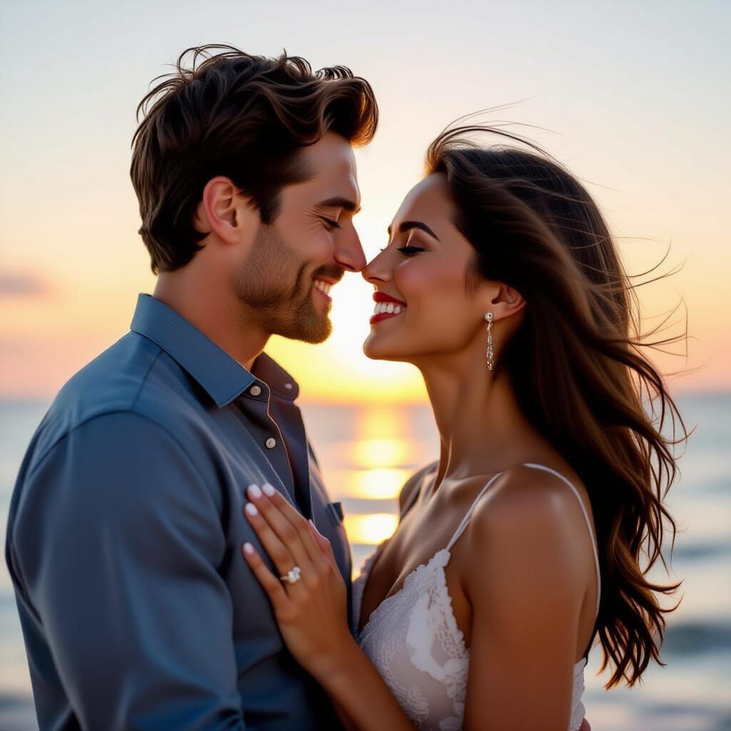 Romantic Moment Captured in Netflix Film Poster Style