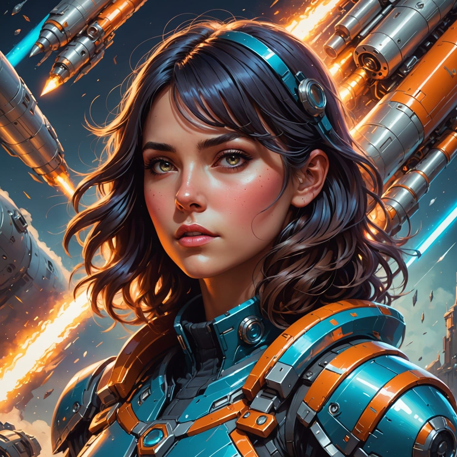 Rocket ship 8k resolution concept art portrait by Greg Rutko...