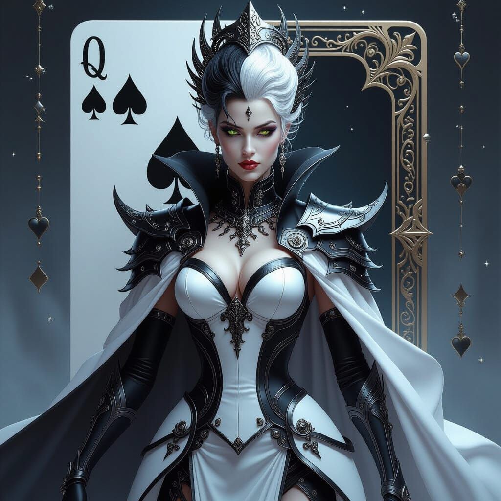 Sci-Fi Queen of Spades Digital Painting