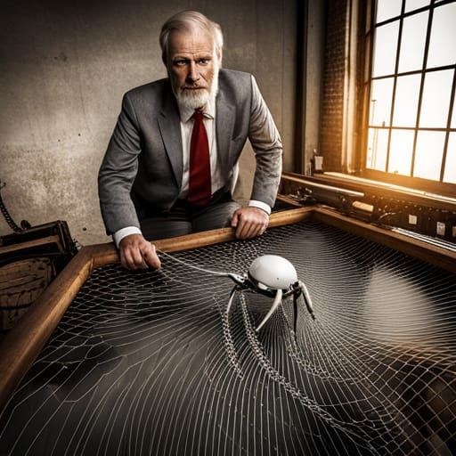 Robotic Spider Constructing Web