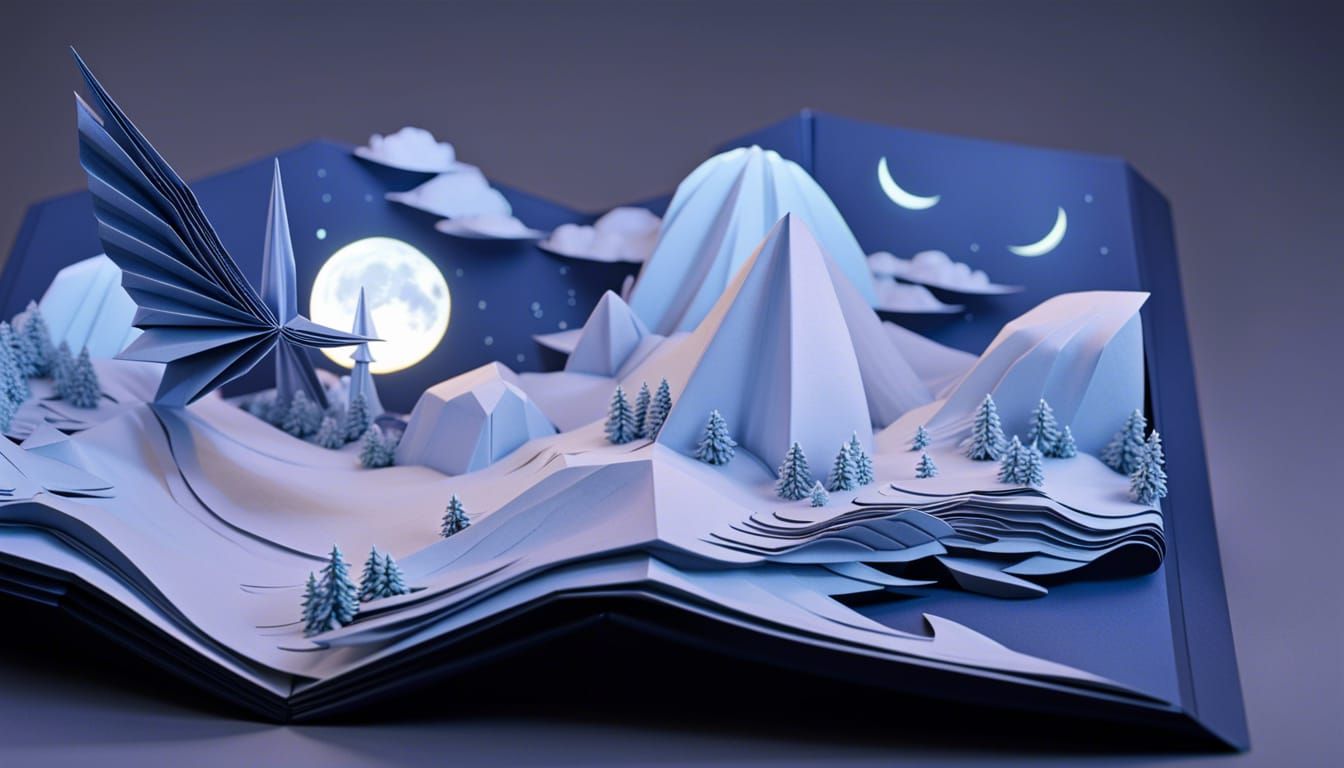 children's origami, pop up book