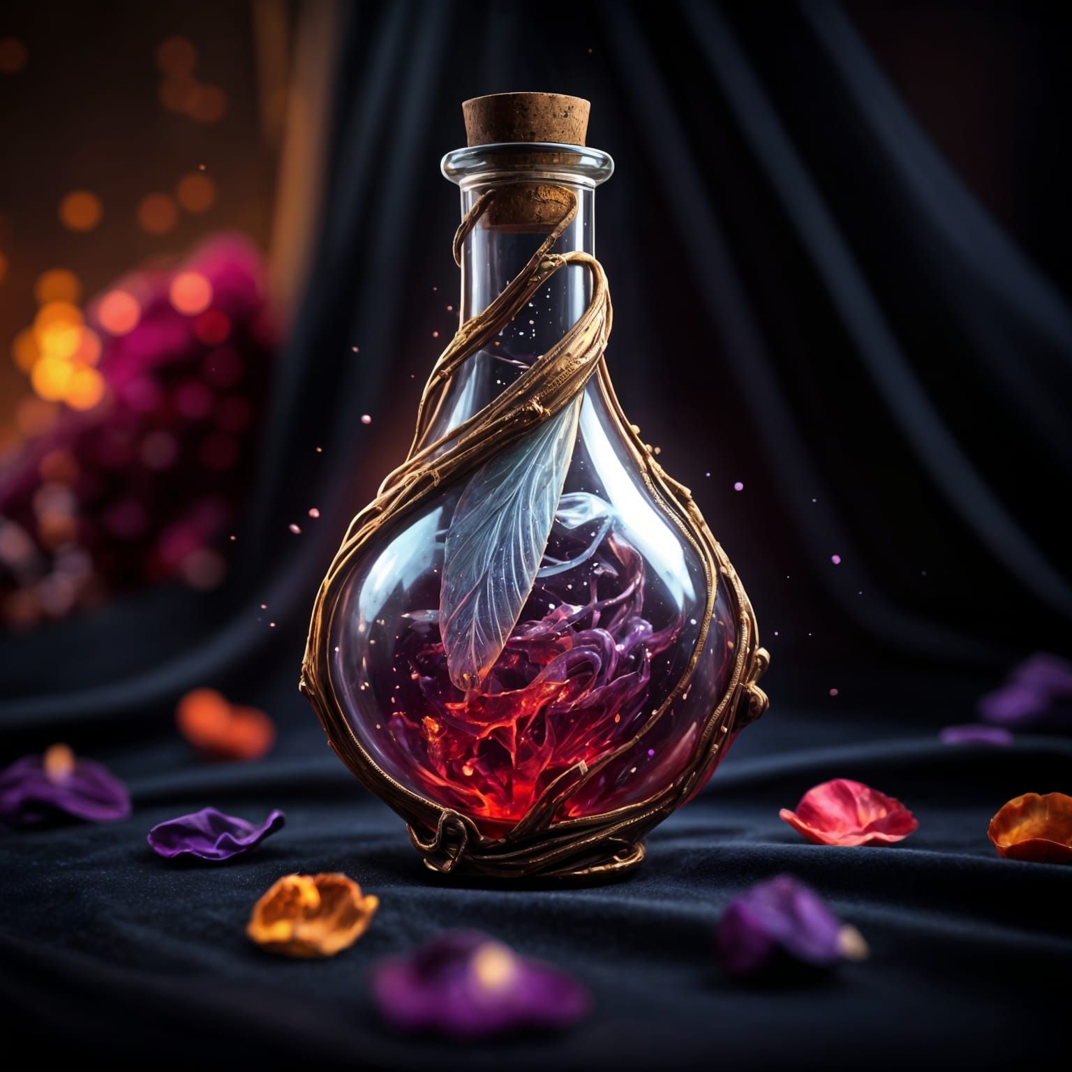 Rare Alchemical Potion in Glass Vial, Magical Realism