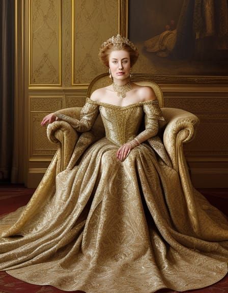 Elegant Russian Opera Diva in Empire-Style Gown