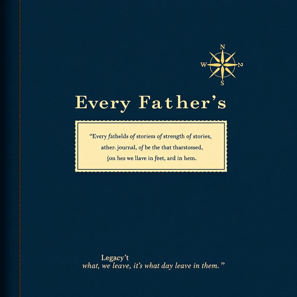 Vintage Journal Cover with Gold Compass and Family Tree