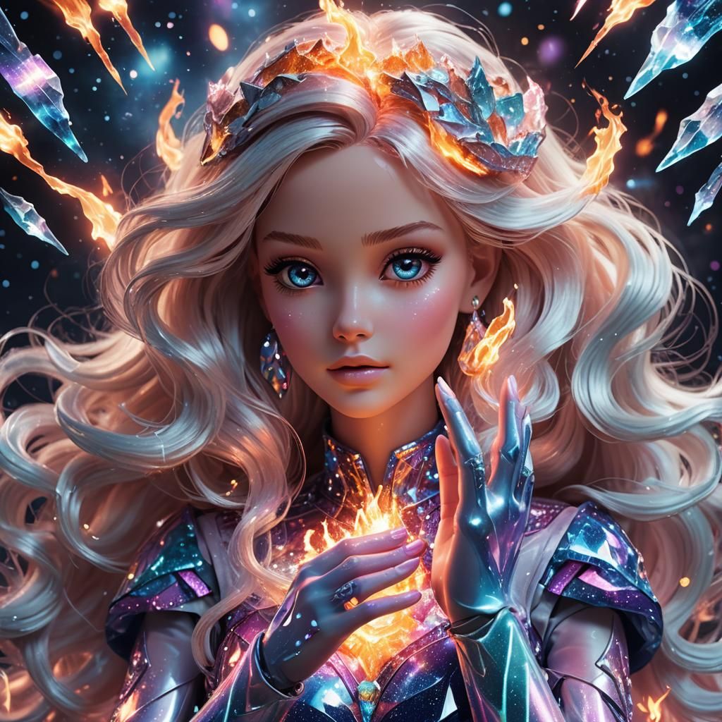 Anime Barbie Wields Fire and Ice Magic