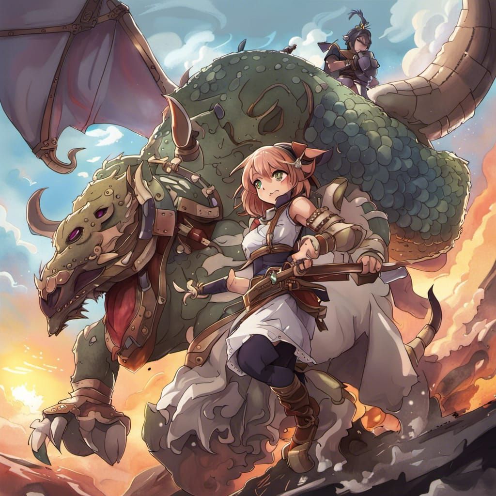 Anime Style D&D Bulette Monster Illustration