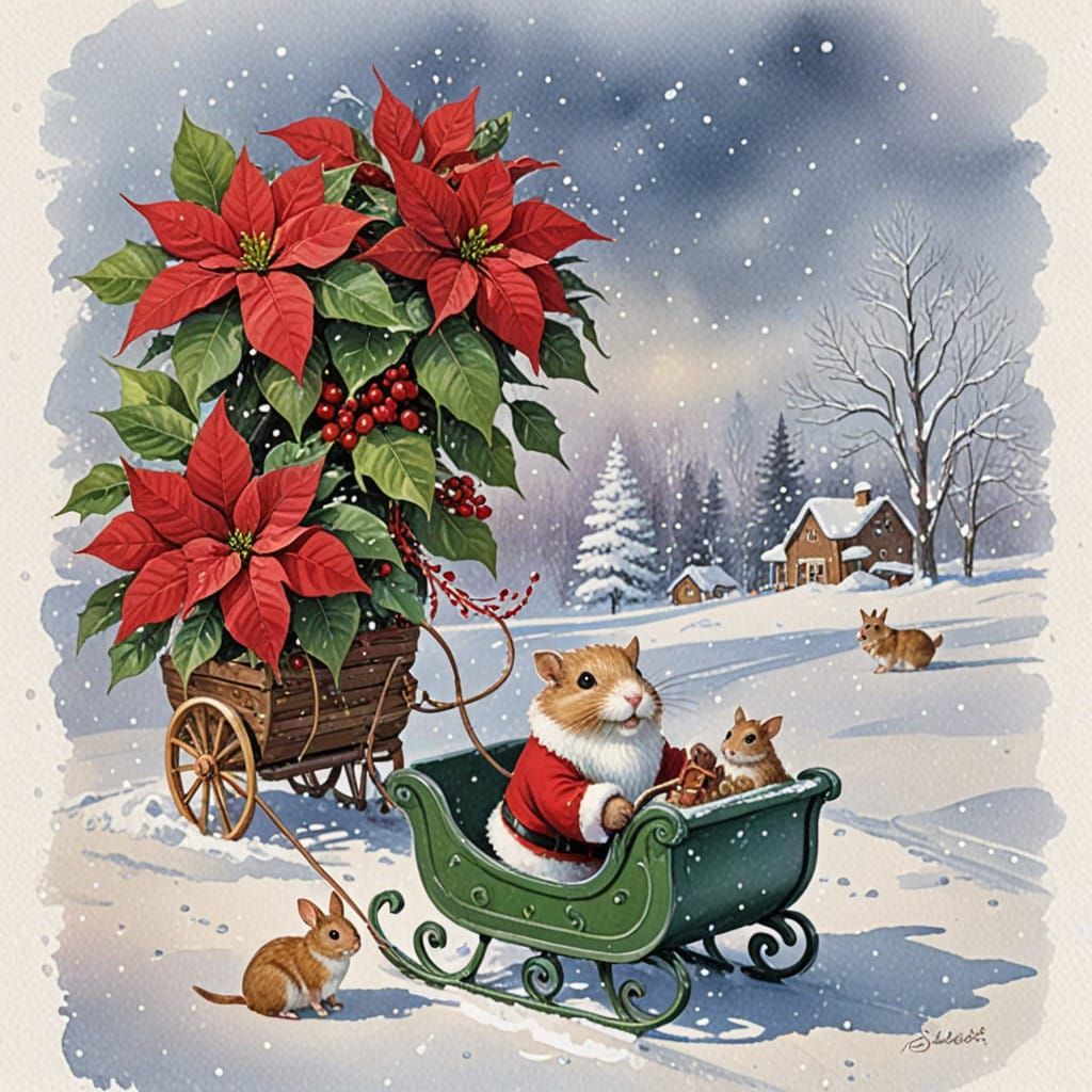 Santa's Hamster Sleigh Ride in a Winter Wonderland