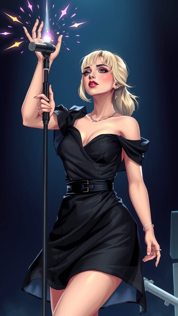 Lady Gaga as Anime Idol with Magical Voice
