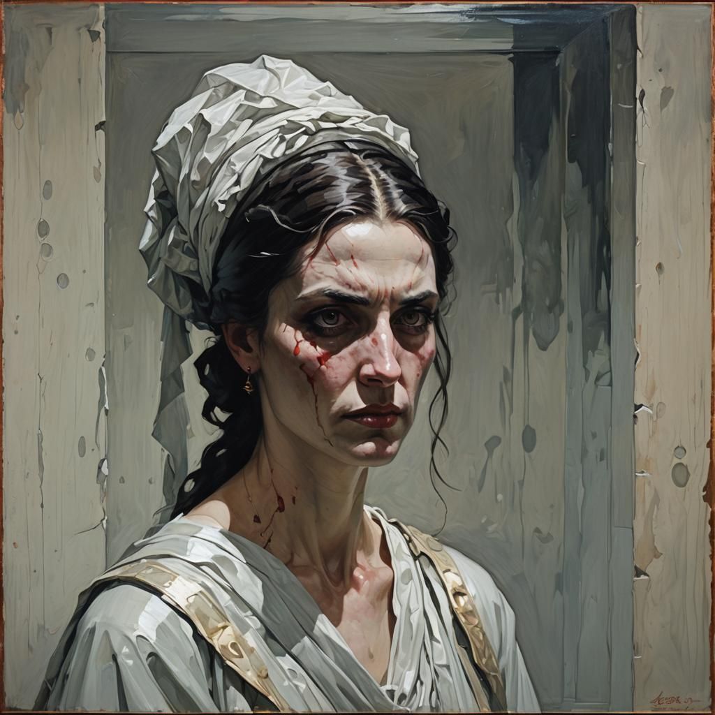 Sinister Portrait of Lucretia in Baroque Style