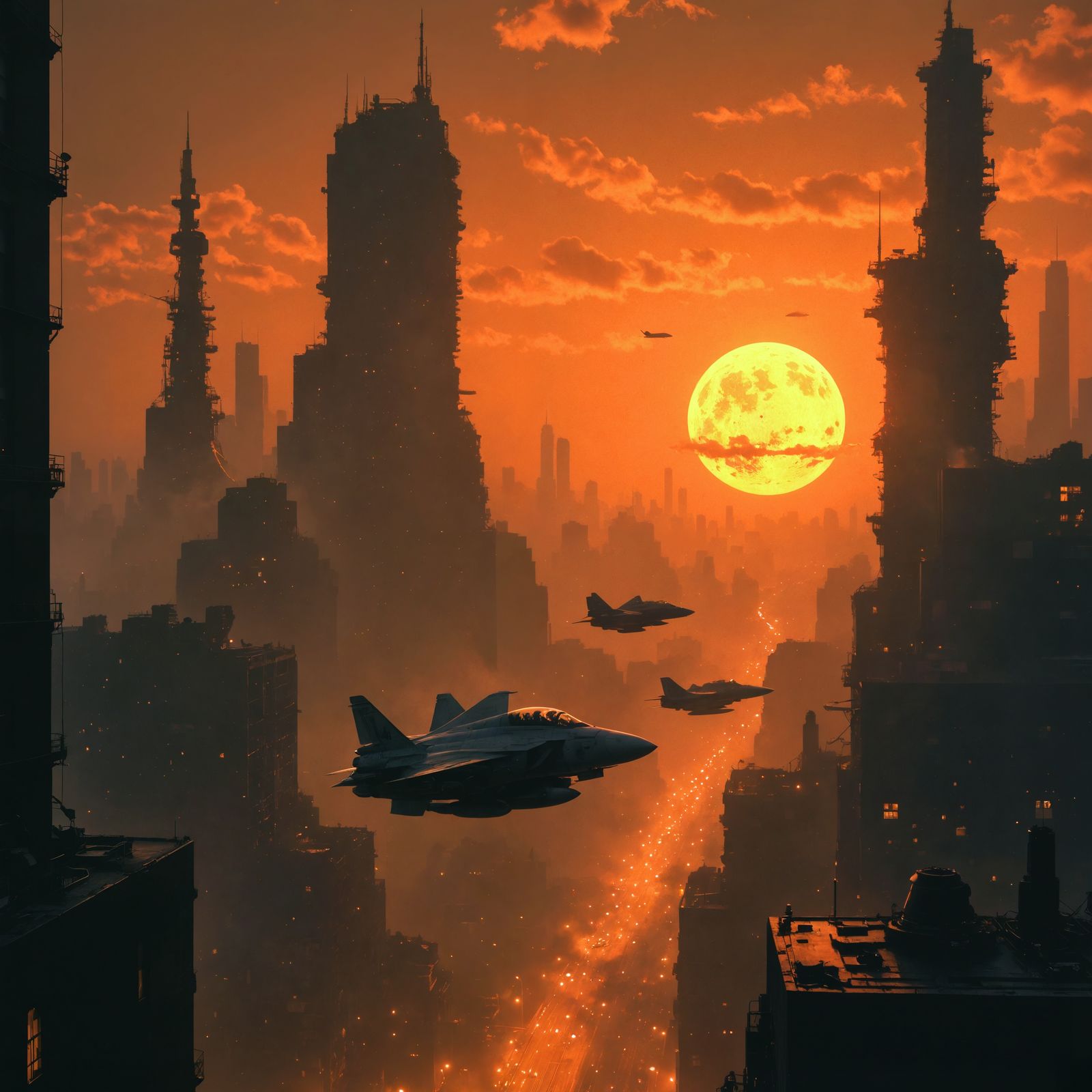 Atomic Skylines Inspired by Game Art