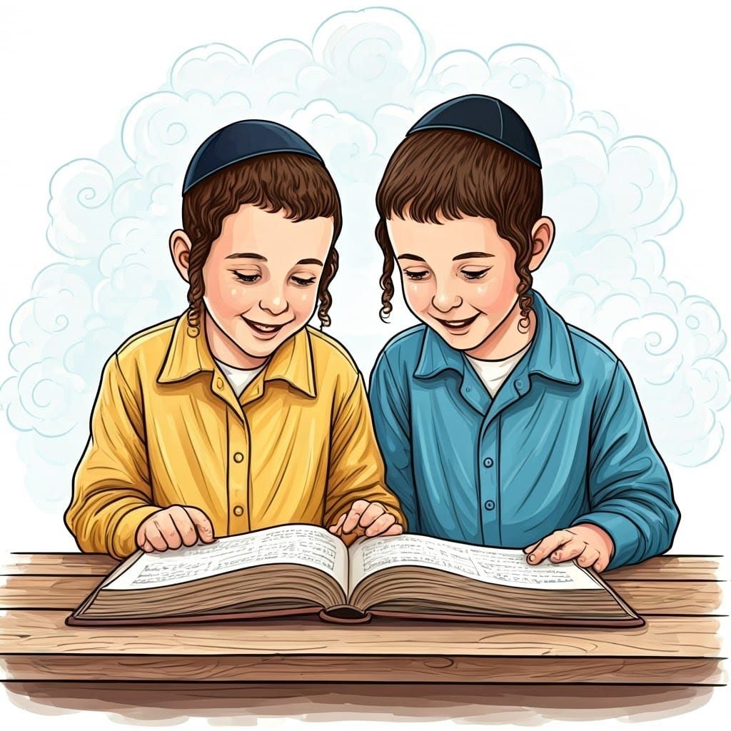 Haredi Children Study Together in Whimsical Lathai Style