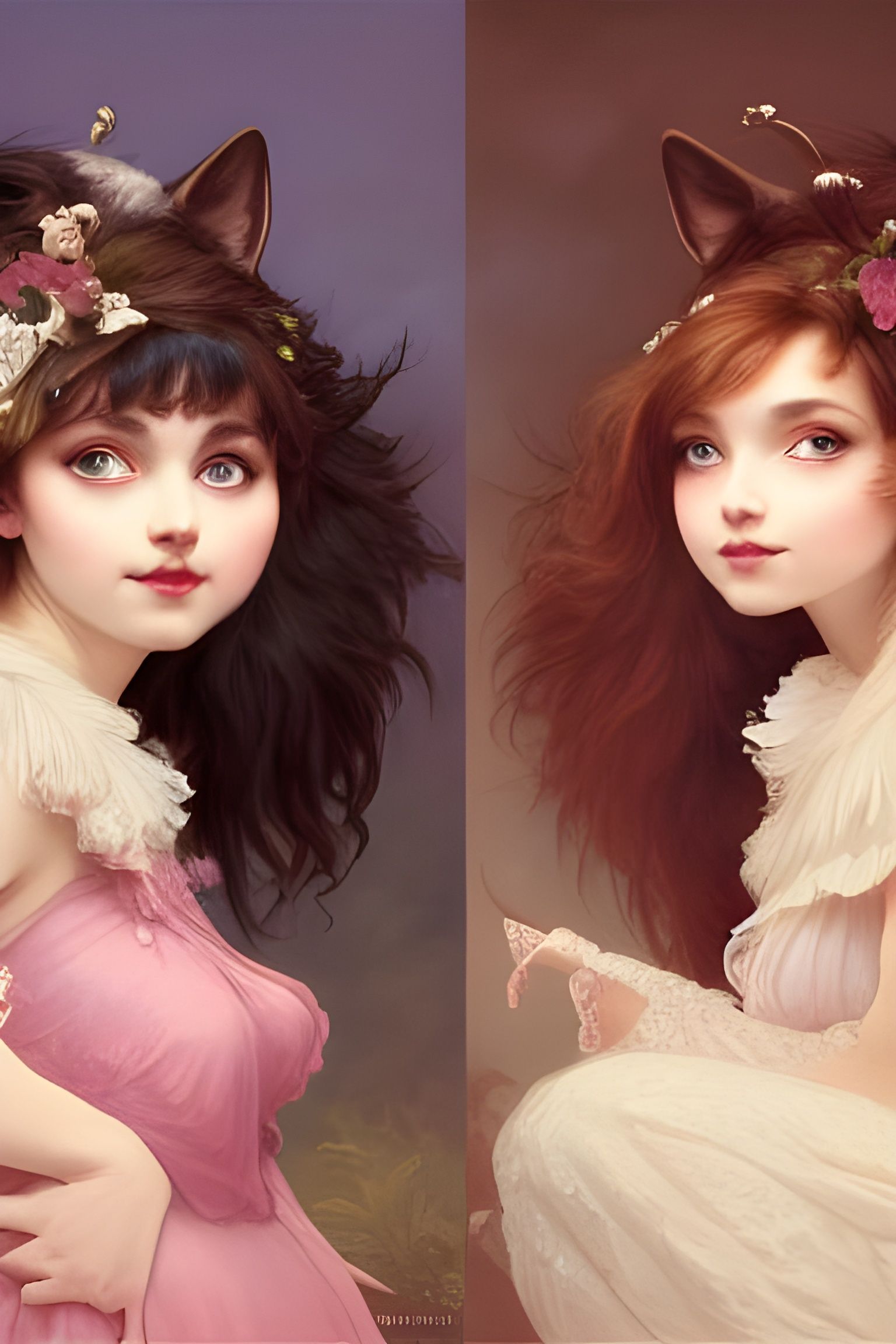 Anthropomorphic Wolves in Frilly Pink Dresses