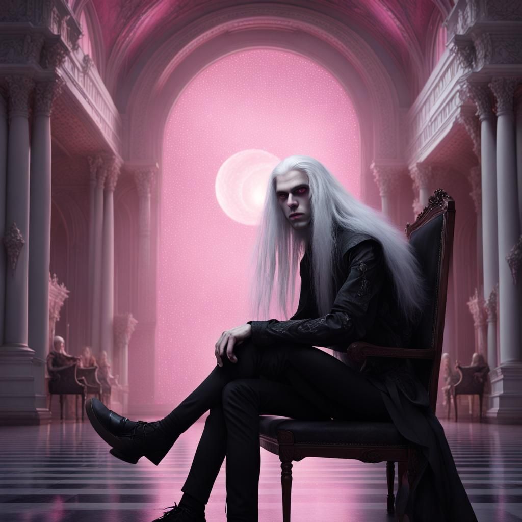 White-Haired Teenager in Fantastical Matte Painting