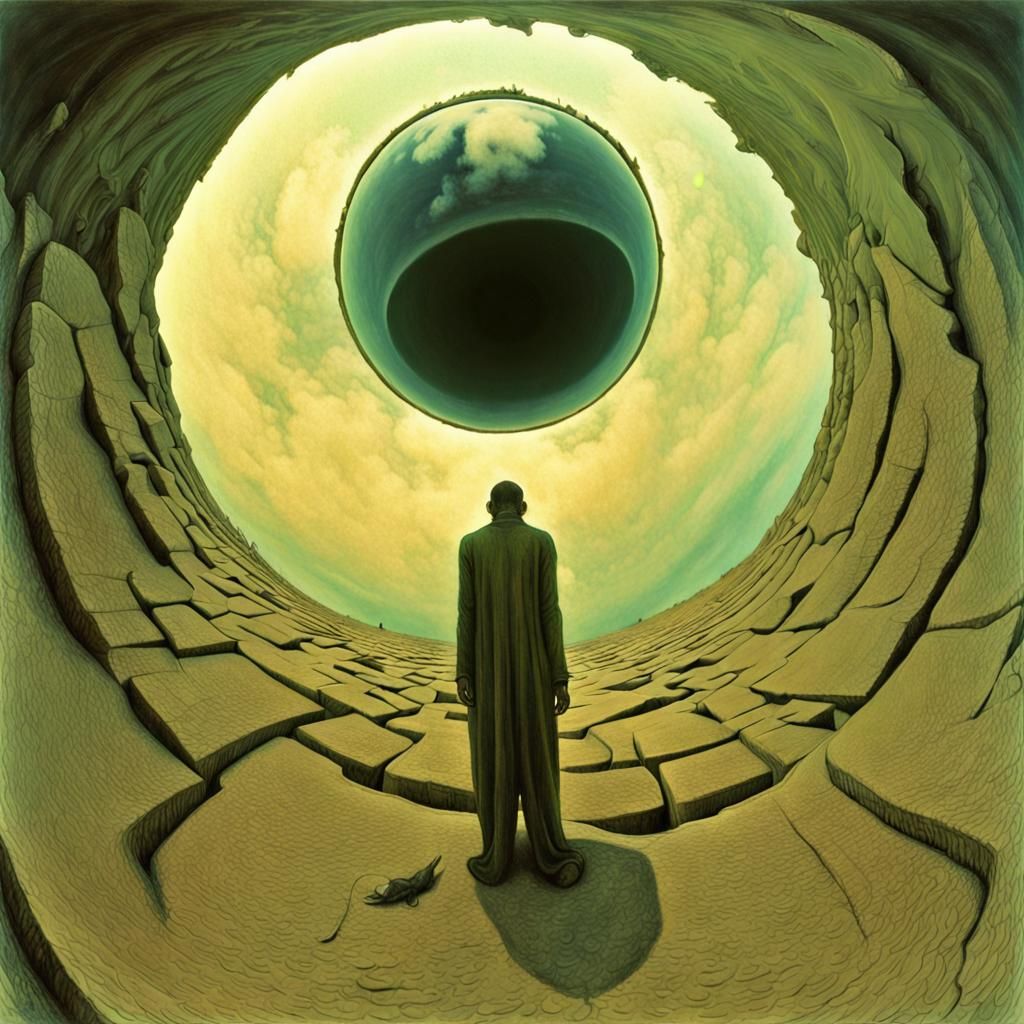 Distorted Humanoid Figure in Surrealist Style