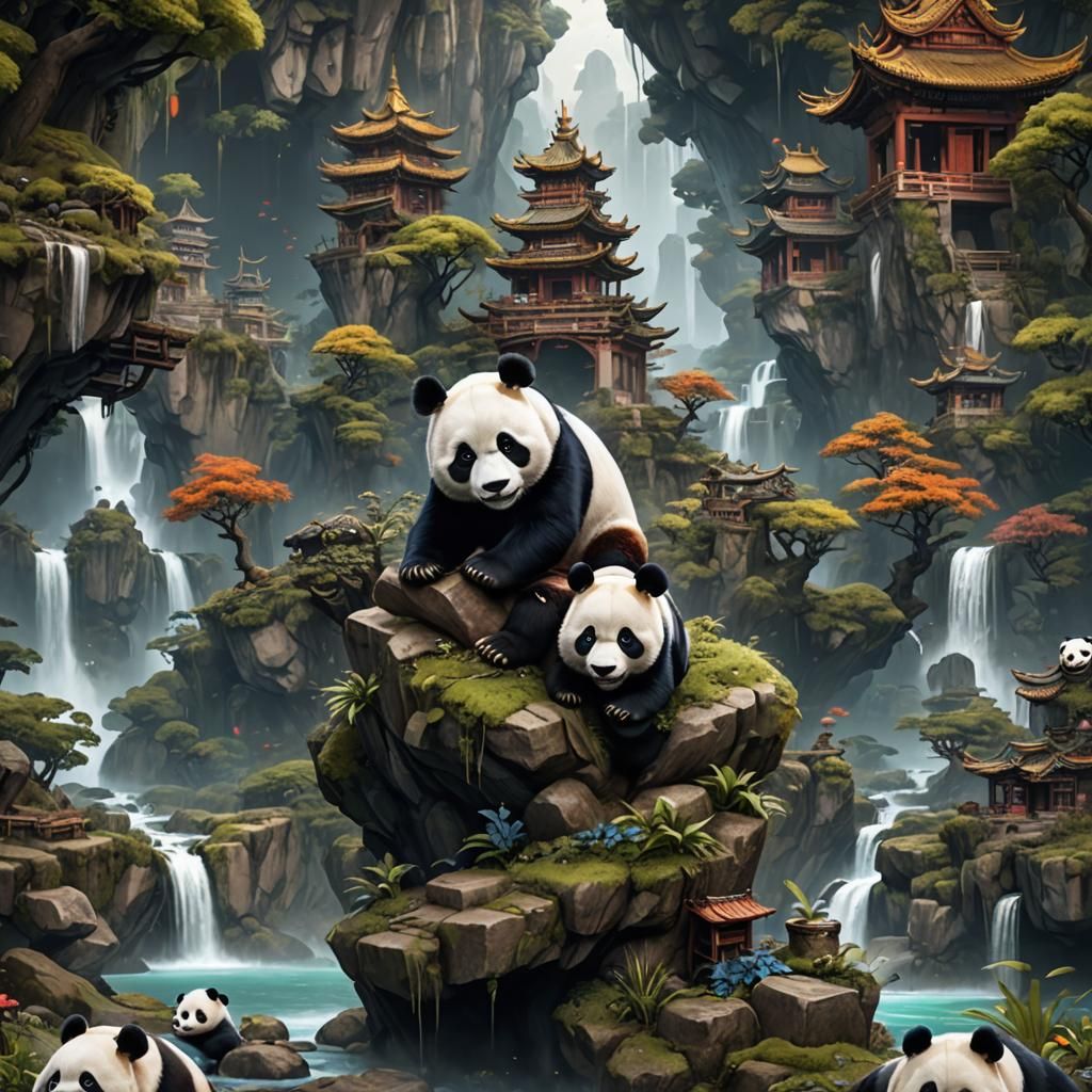 Panda Chi: Detailed Matte Painting in Deep Color