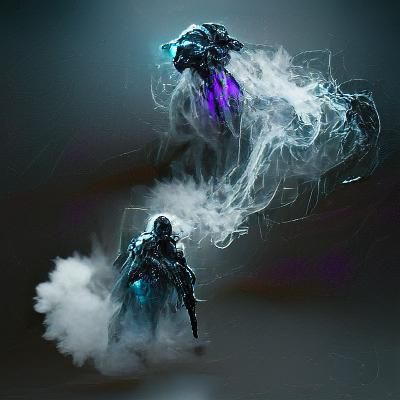 Minimalist Wraith in Ethereal Darkness