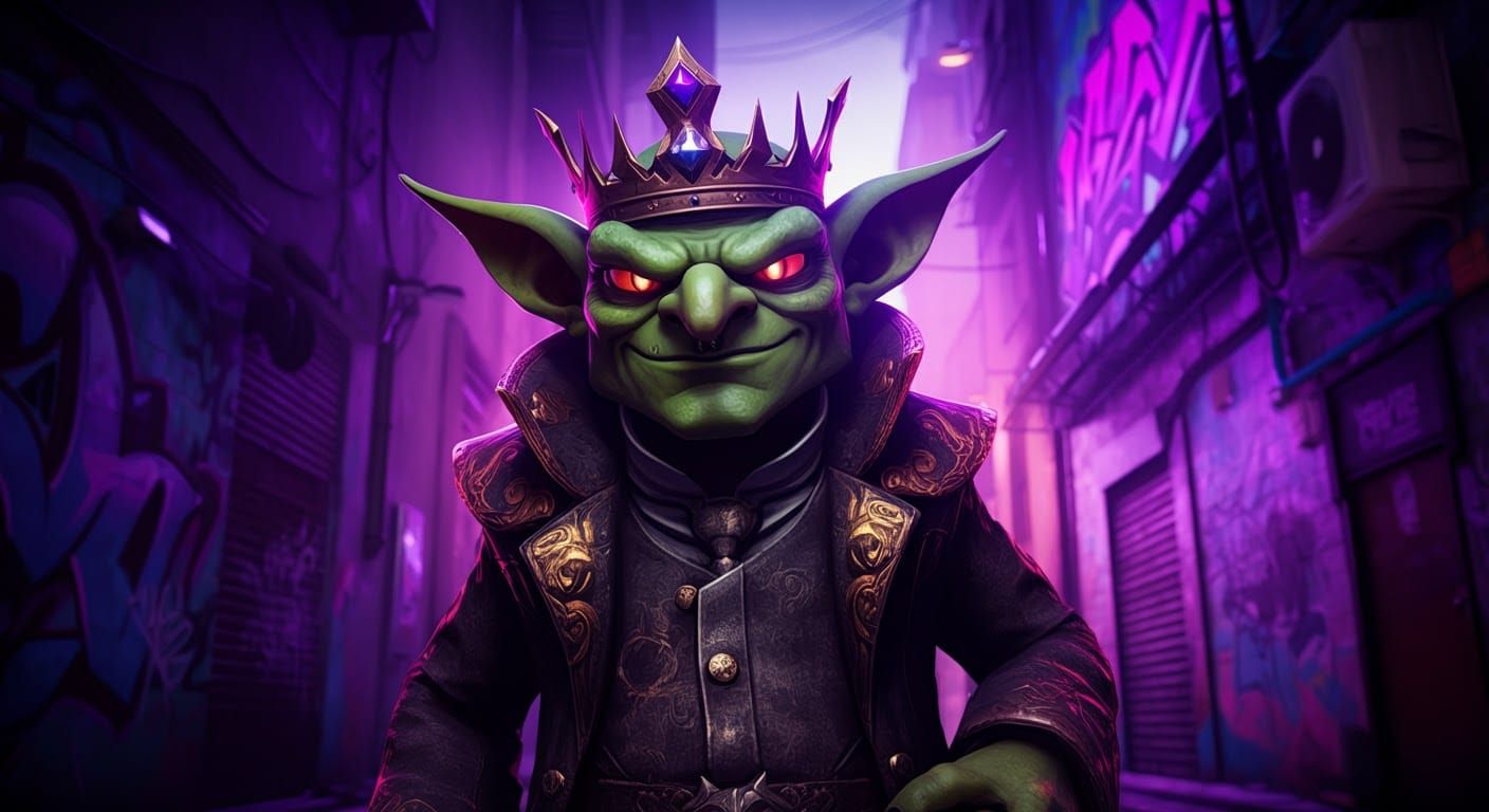 Cartoon Gangster Goblin King in Graffiti Ghetto