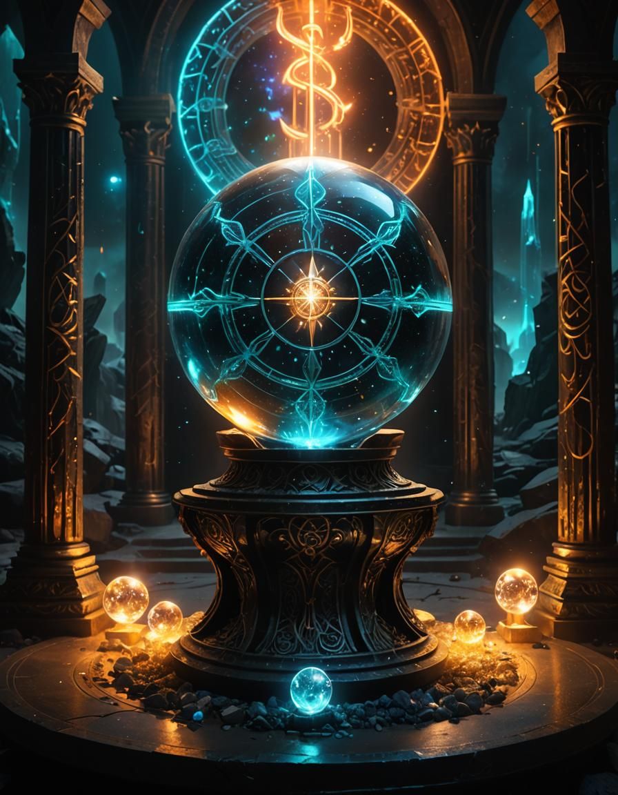 Magical Crystal Orb in Fantasy Crypt: Concept Art