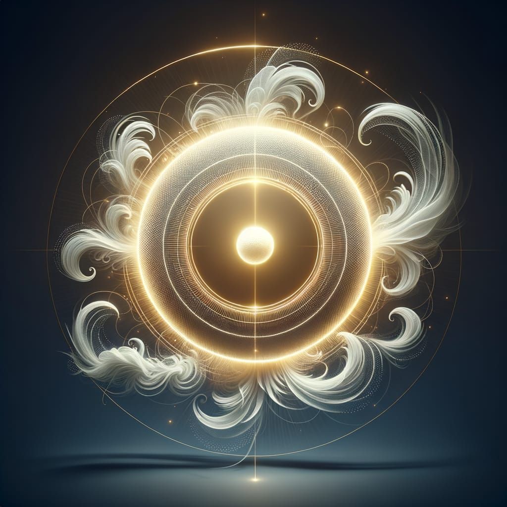 Mystical Glowing Portal with Silver Energy Waves