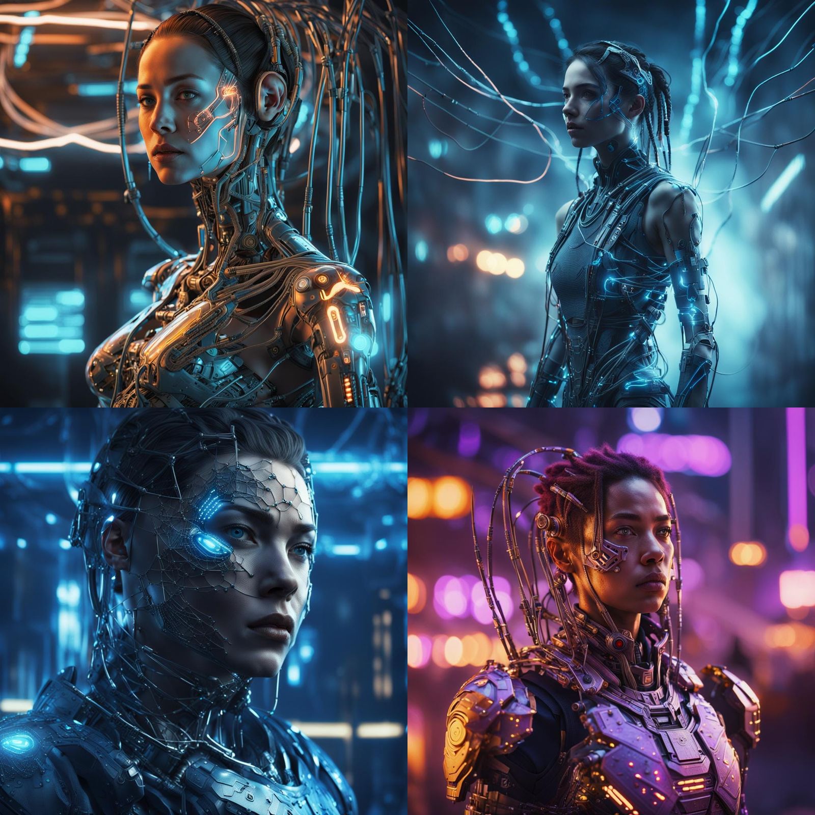 Post-Cyberpunk Cyborg Girl with Detailed Armor