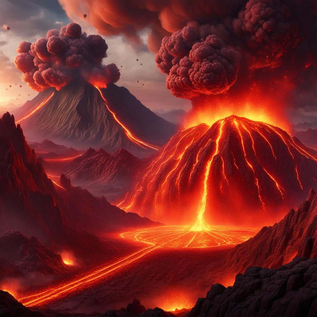 Volcano Eruption: Detailed Matte Painting in Unreal Engine