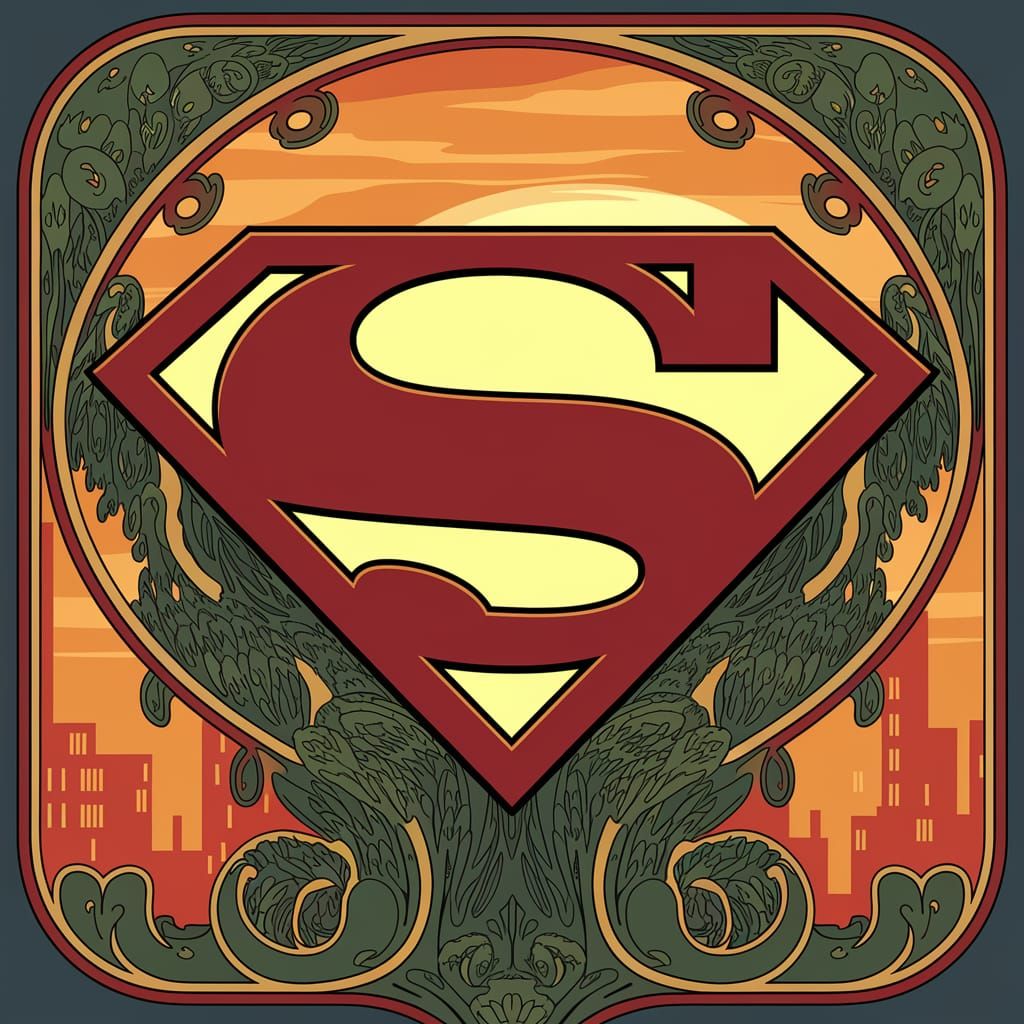 Elegant Art Nouveau Superman Emblem