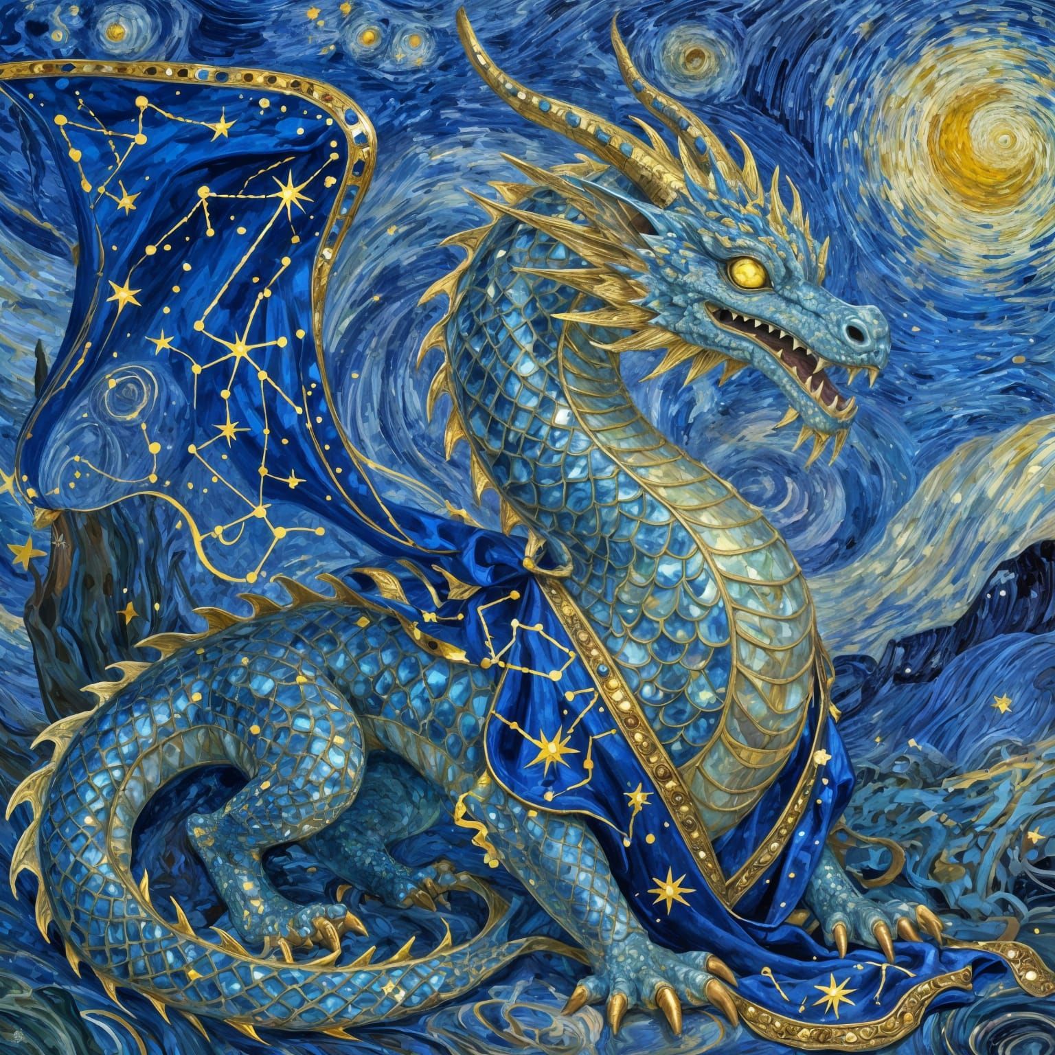 Majestic Dragon Illustration in Fantasy Style