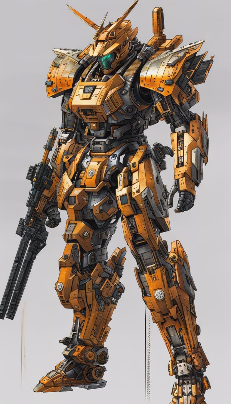 Futuristic Samurai Mech Suit