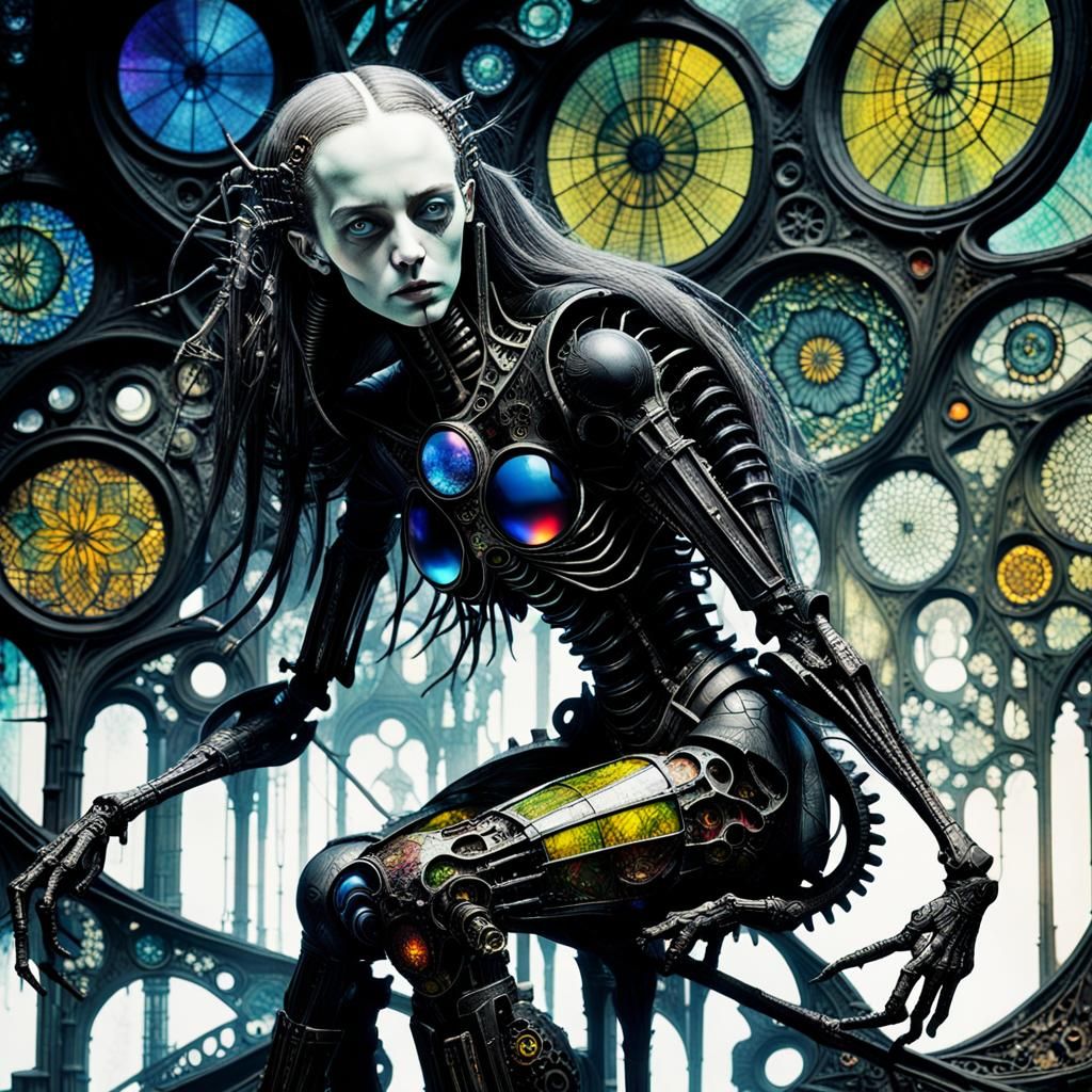 biomechanical cat woman