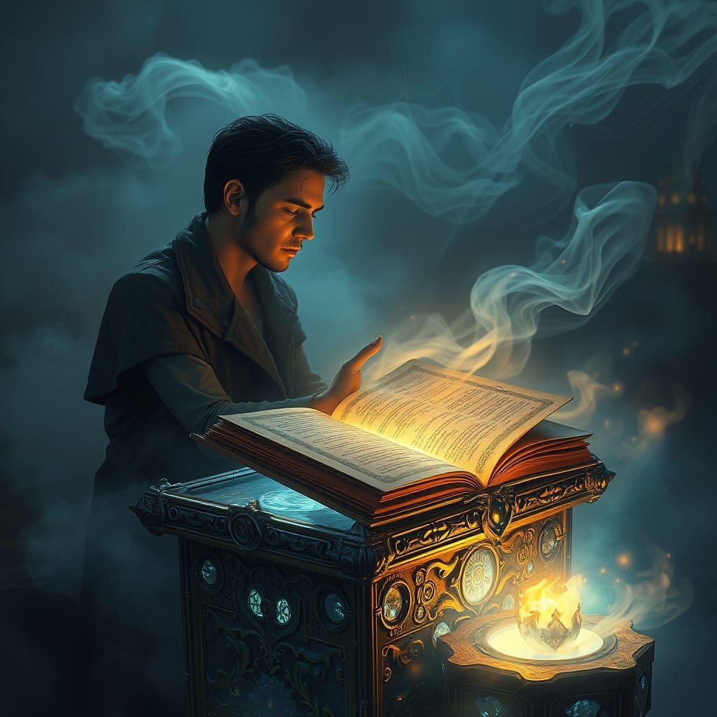 Ethereal Mystic Lost in Ancient Tomes