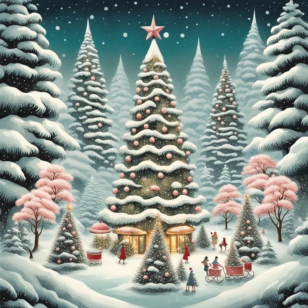 Enchanted Christmas in Tokyo: A Vintage Christmas Card