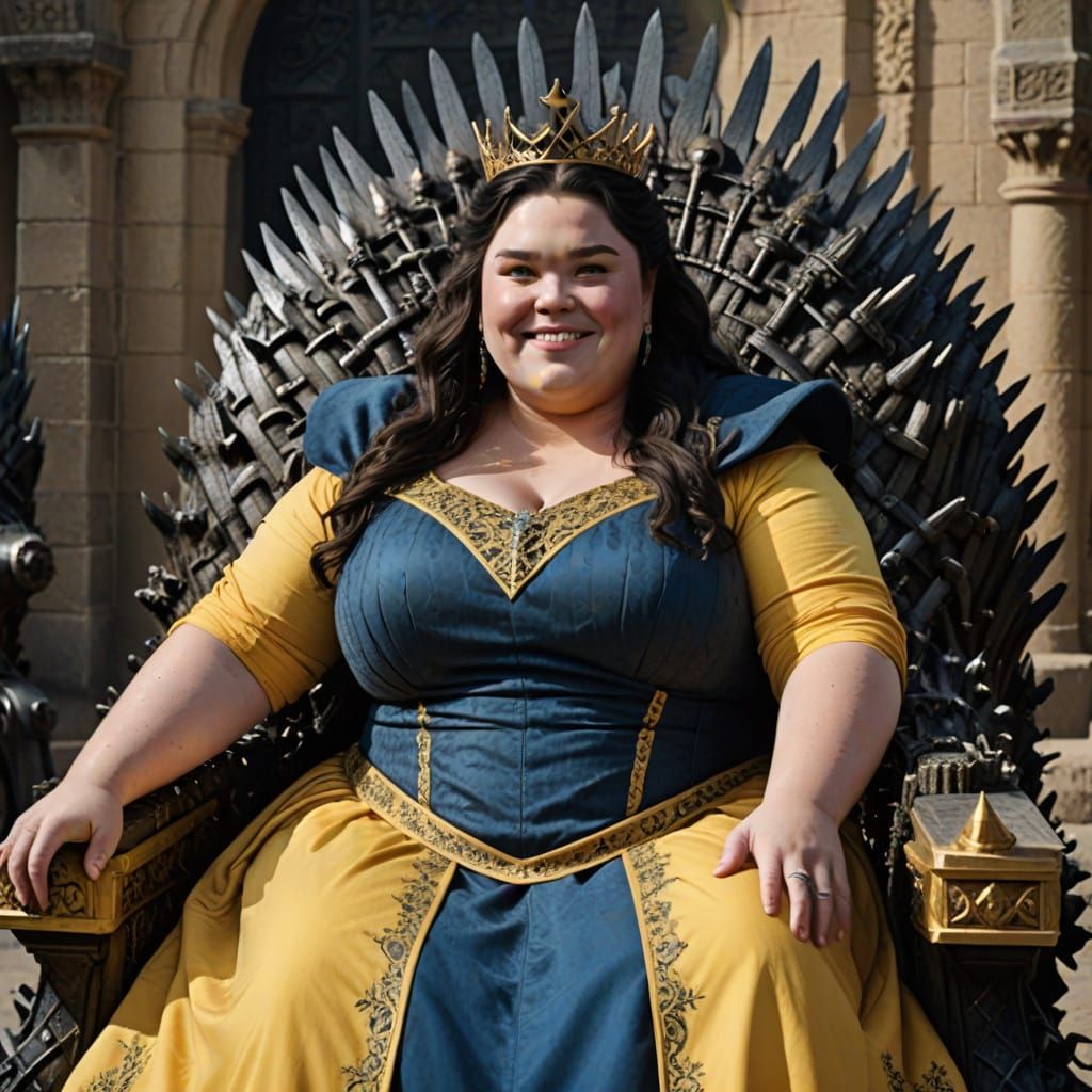 Young Queen Cassana I in Opulent Black and Yellow Regalia