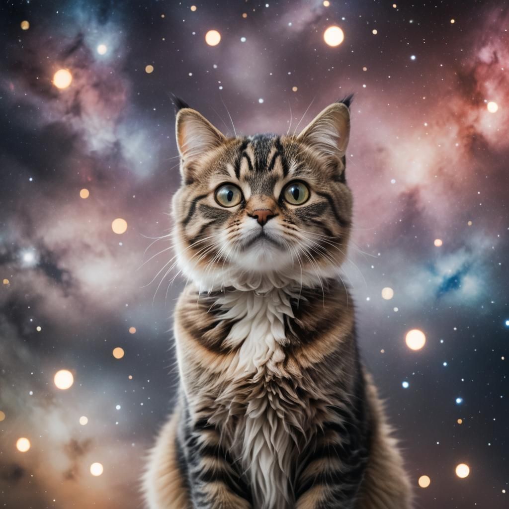 Cat in Space: Professional Photography with Bokeh