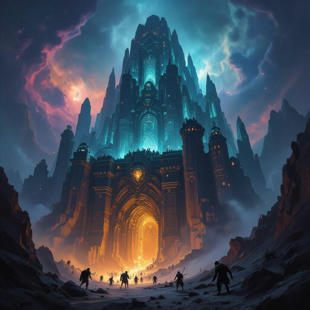 Colossal Ant Fortress Carved into Cosmic Mountain