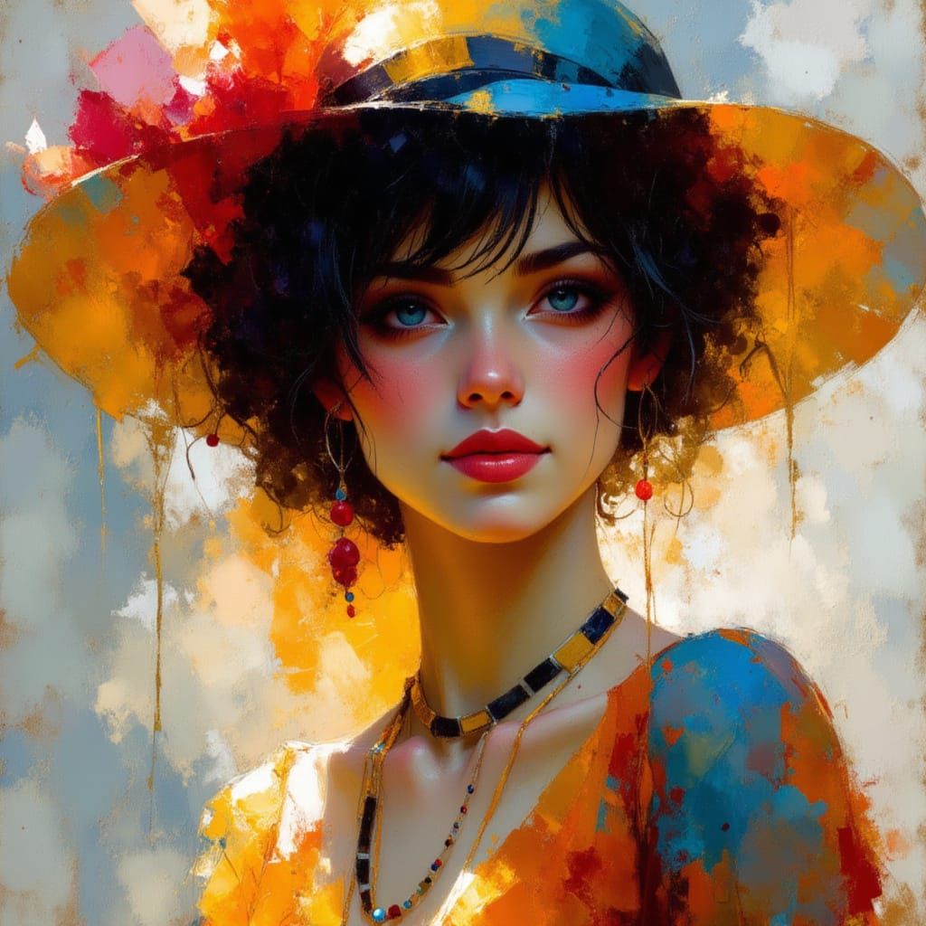 Ethereal Concept Art Portrait in Triadic Colors