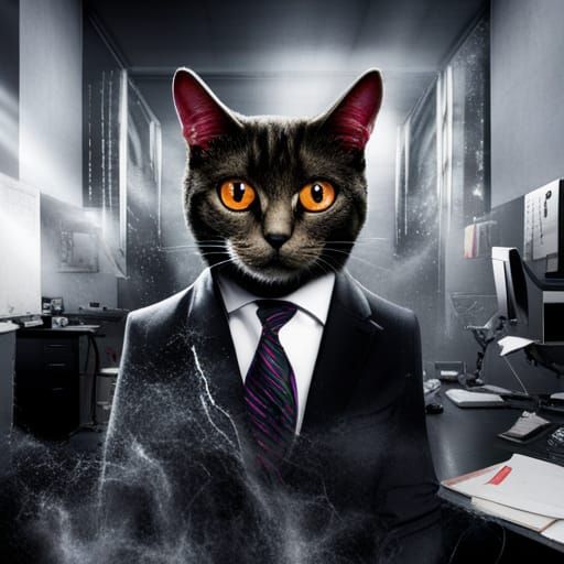 Horror Cat at Work in Graffiti Art Style