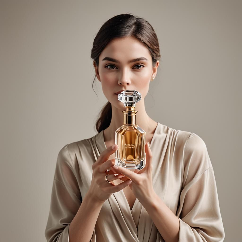 Luxury Perfume Bottle Design in Surrealist Style