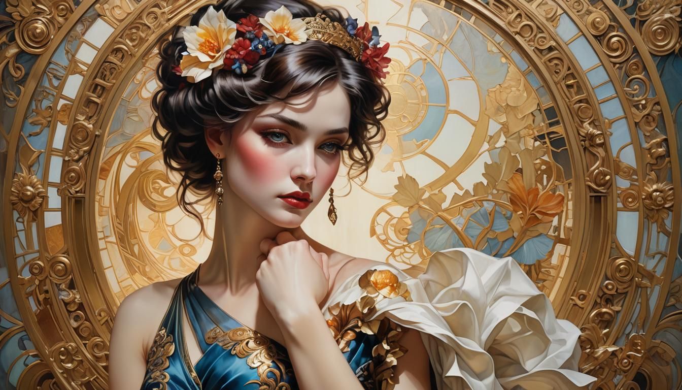 Watercolor Portrait with Dynamic Lighting and Soft Skin