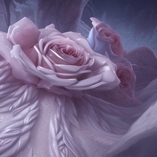 Icy Rose: Detailed Matte Painting in Deep Color