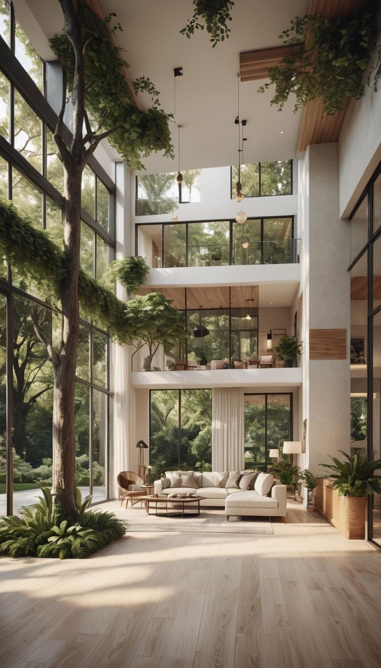 Luxurious Minimalist House Amidst Lush Greenery