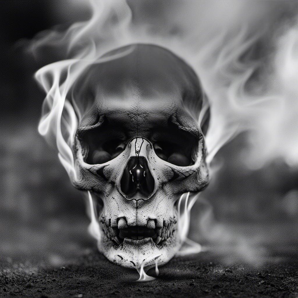Burning Skull Engulfed in Flames