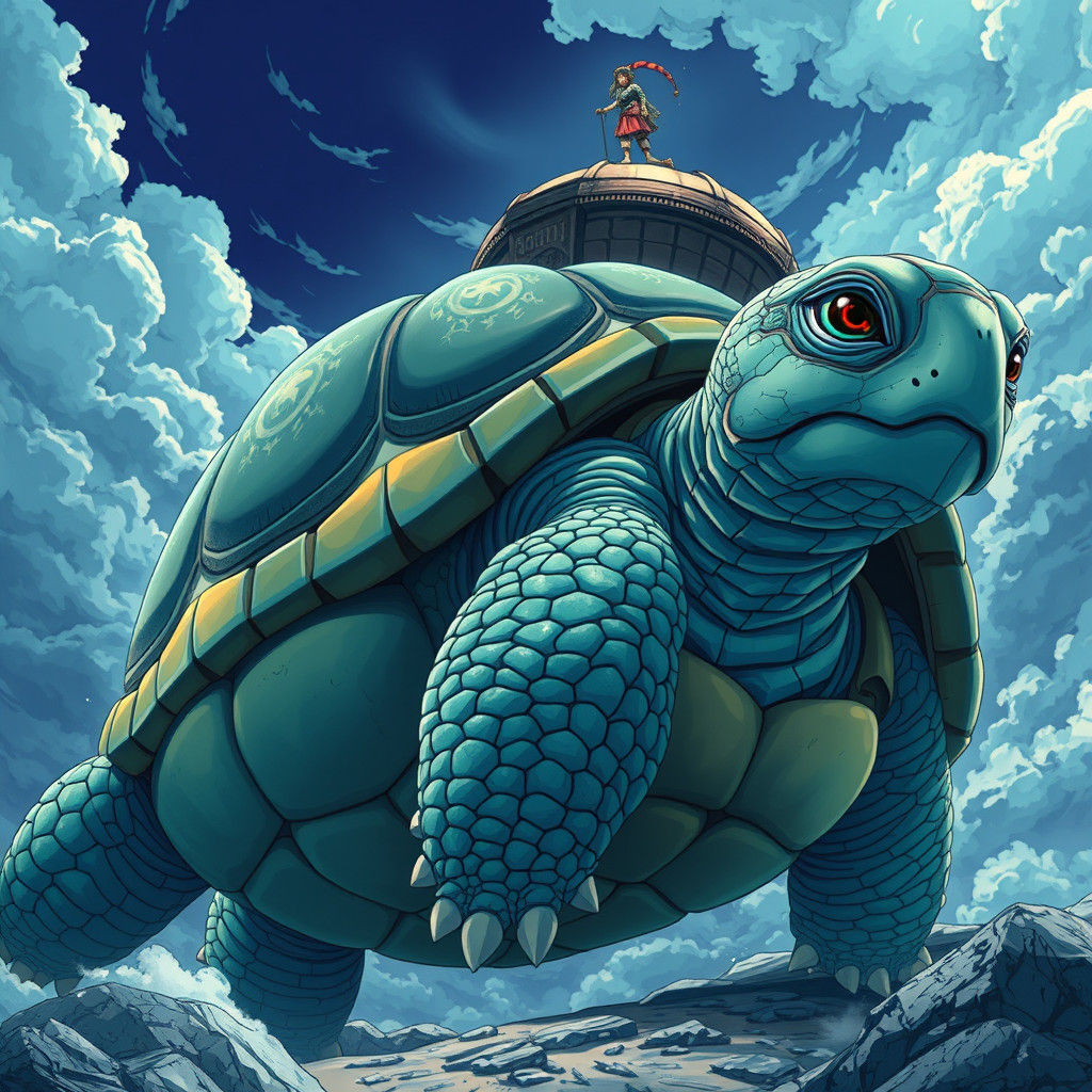 Giant Turtle Carries the World: Anime Key Visual