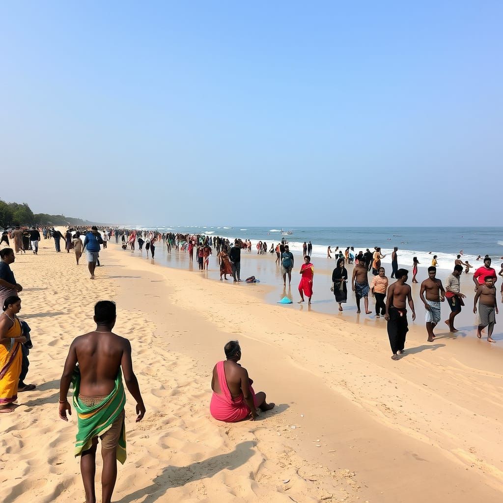 Idyllic Indian Beach Scene in Vibrant Colors