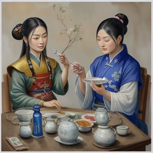 Fang: Chinese Alchemist in Han Dynasty Gouache Style